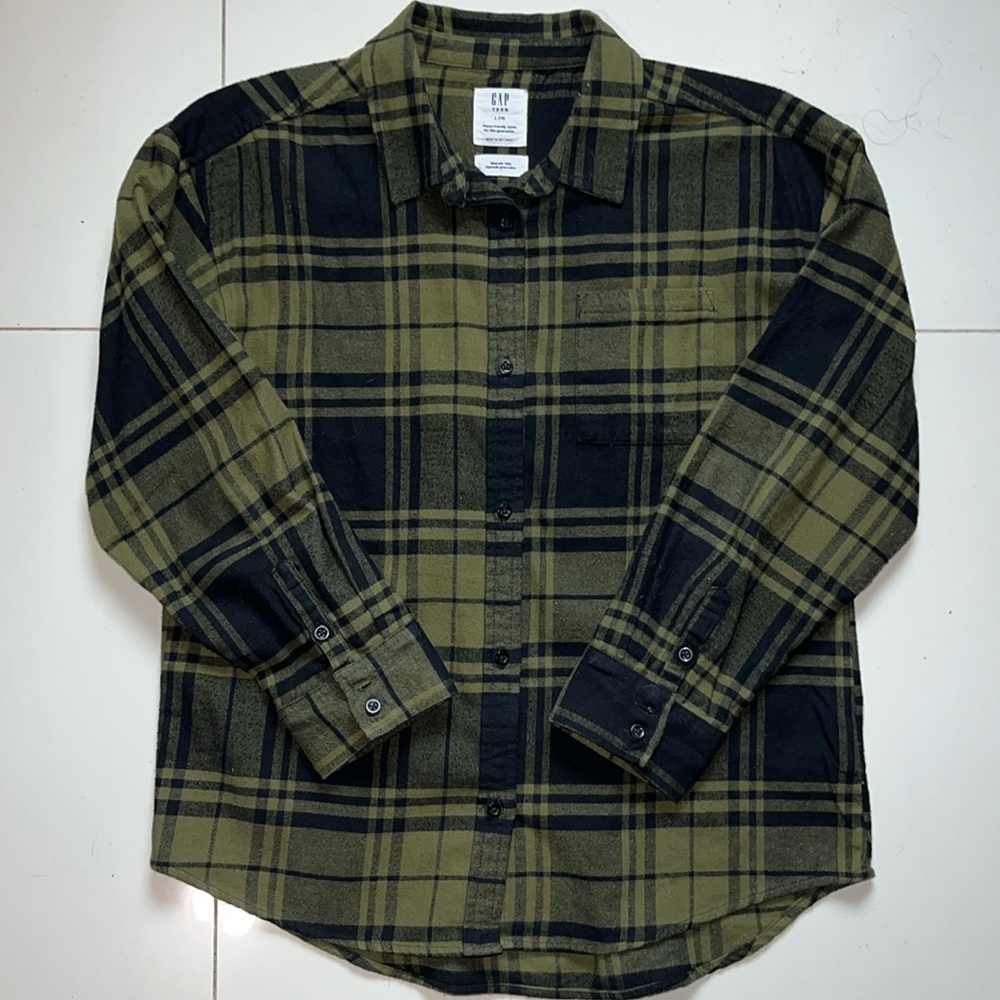 Black and Green GAP Flannel